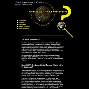 Nobel Conference 2001 Website