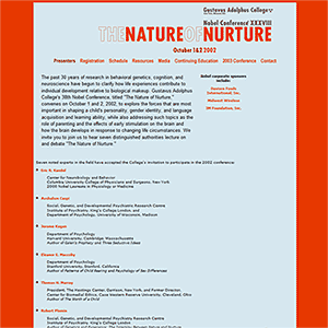 Nobel Conference 2002 Website