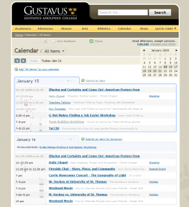 Gustavus College Calendar